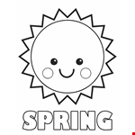 Spring Smiling Sunshine Coloring Page