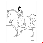 Princess Mulan Horse Coloring Page