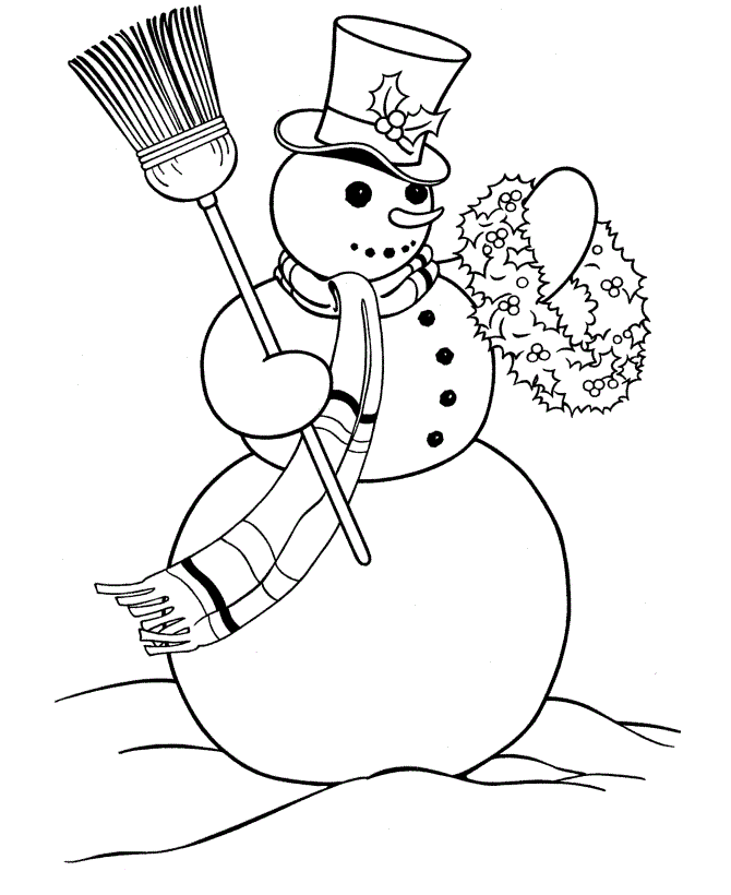 christmas snowman line clipart