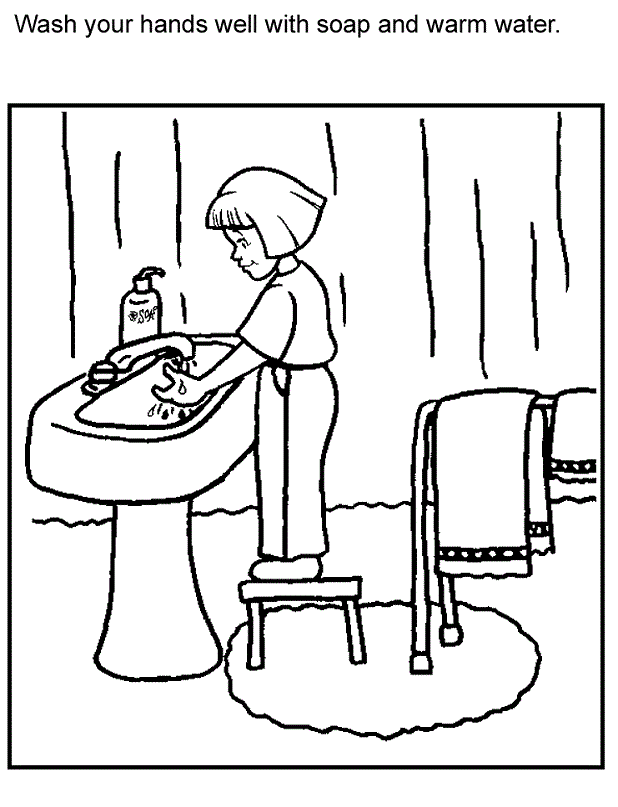 hand hygiene for kids coloring pages