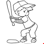 Halloween Coloring Pages  Baseball Boy  