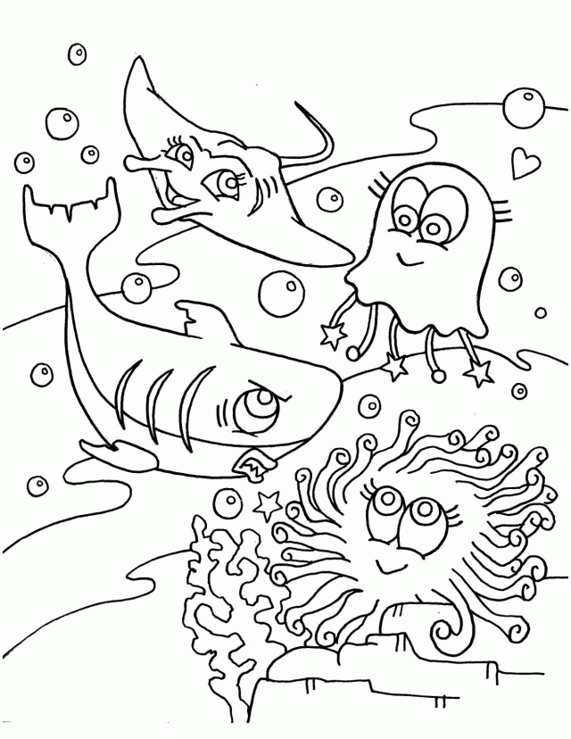 ocean animals drawing 