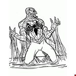 Black Spiderman Free Coloring Page