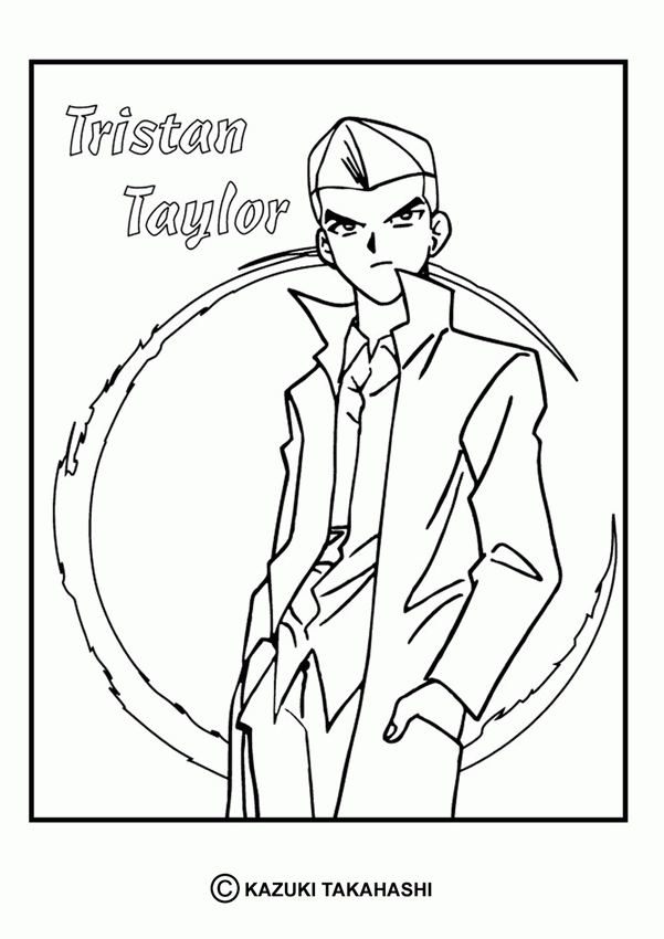 yu-gi-oh coloring pages - tristan taylor