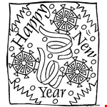 Happy New Year Banner Coloring Page
