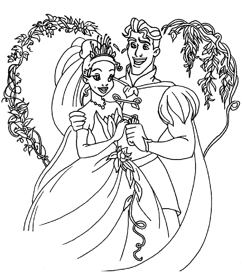 princess and the frog coloring page