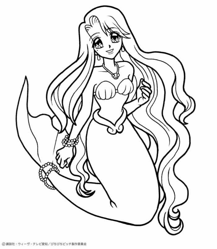 anime mermaid drawing sheet