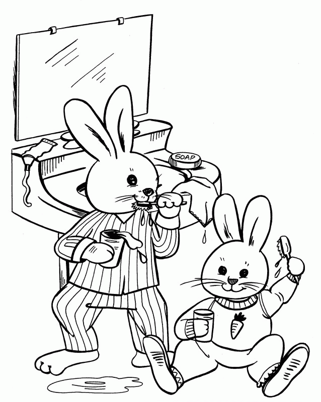 bunny colouring page