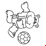 Hippo Playing Soccer Coloring Page 