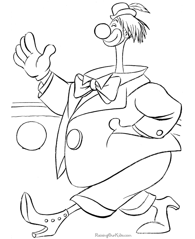 circus clown coloring page 015