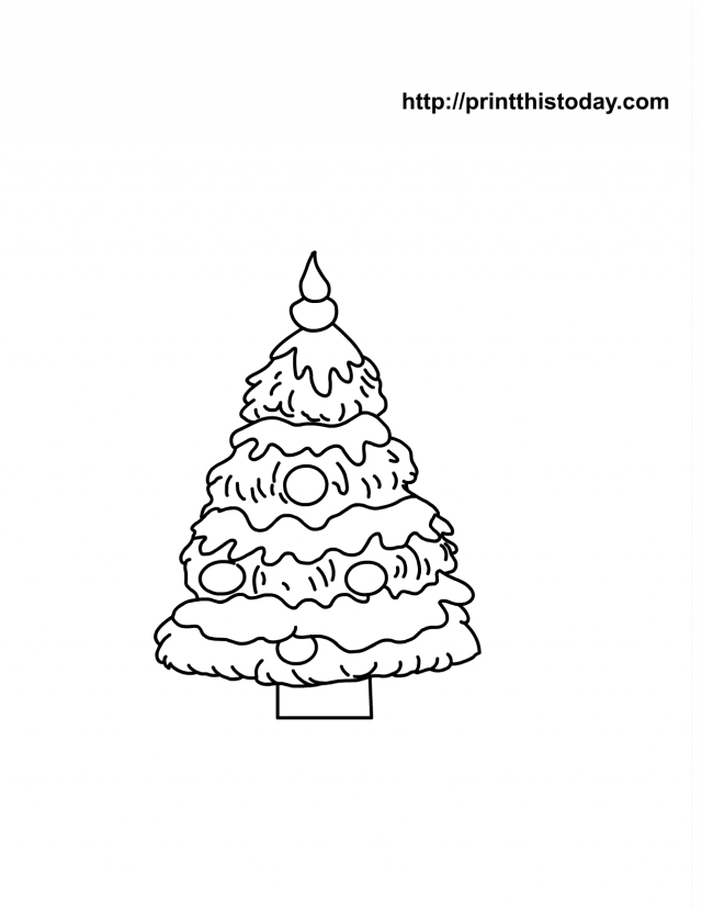 christmas tree cartoon free coloring sheet