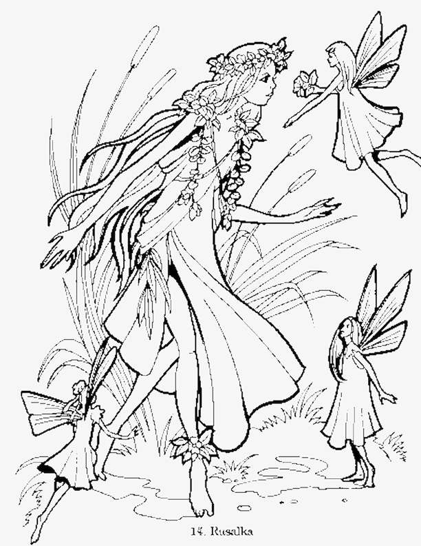 female fairy colouring pages