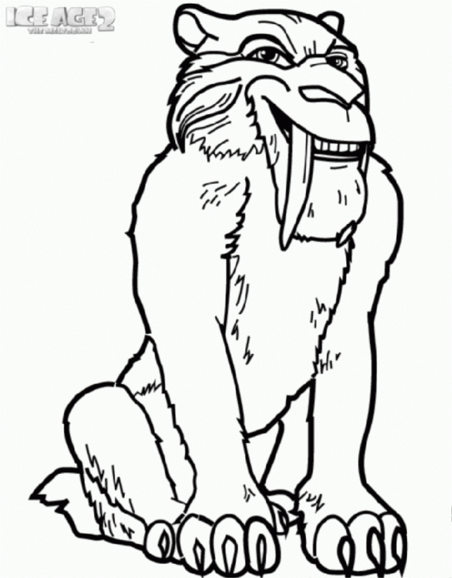 ice age big fangs lion coloring page coloringplus 155024 ice age 