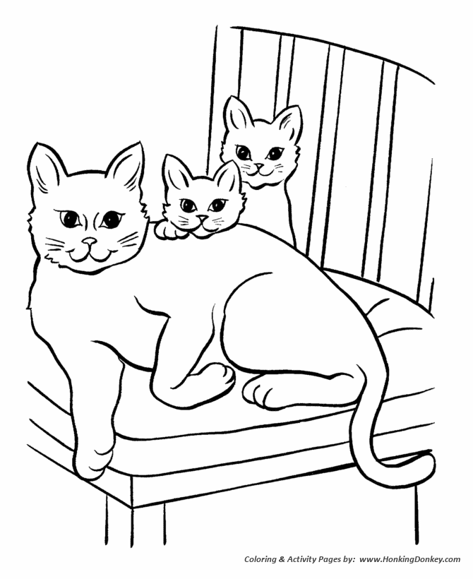 cat family printable colorings