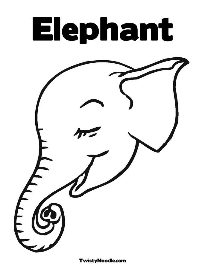 elephant head coloring page