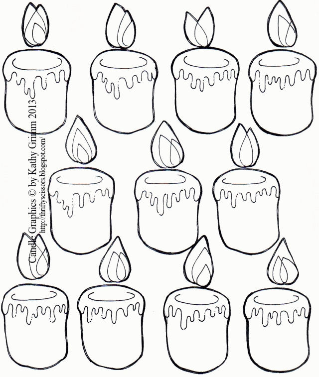 easy candle lights drawing for kids