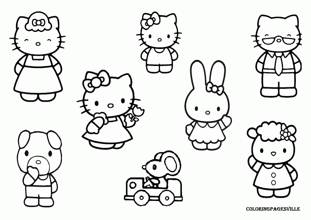 hello kitty characters coloring book