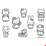 Hello Kitty Characters Coloring Book