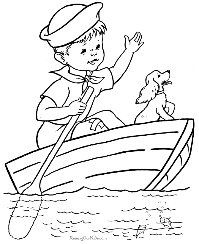free printable kid coloring page of boat | templates applique drawingâ€¦