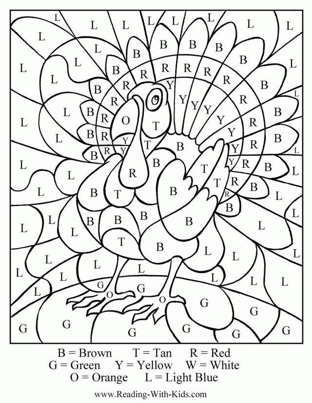 newest thanksgiving turkey color by number letter | laptopezine.