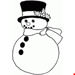 Printable Christmas Coloring Page: Snowman
