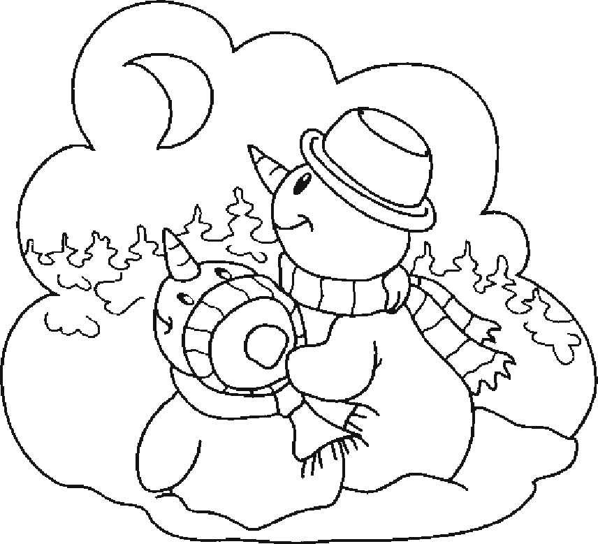 christmas snowman coloring page