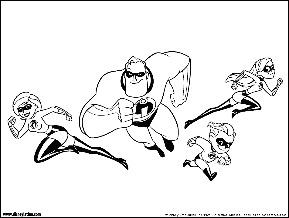 the incredibles coloring sheet