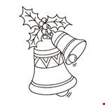 Christmas Bell Line Clipart
