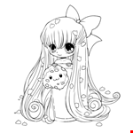 Cute Little Anime Doll Clipart Sheet