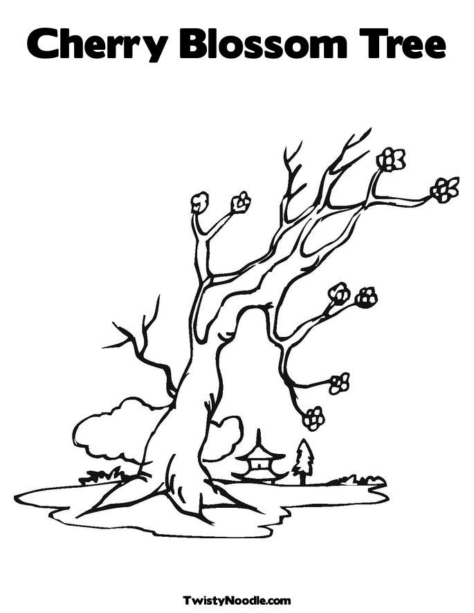 blossom tree colouring pages
