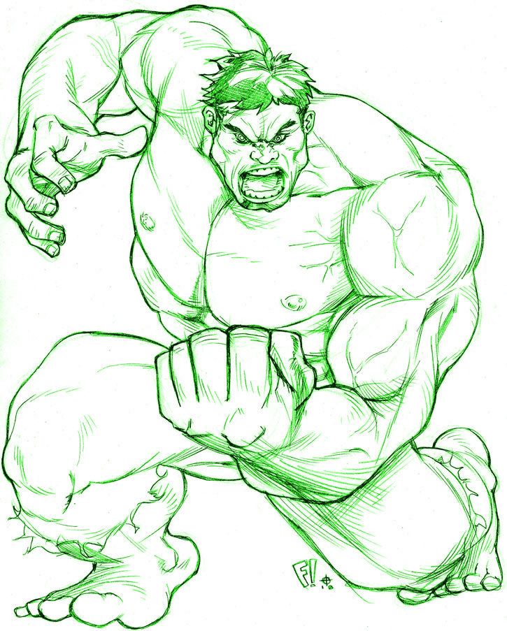 green hulk furious sketches