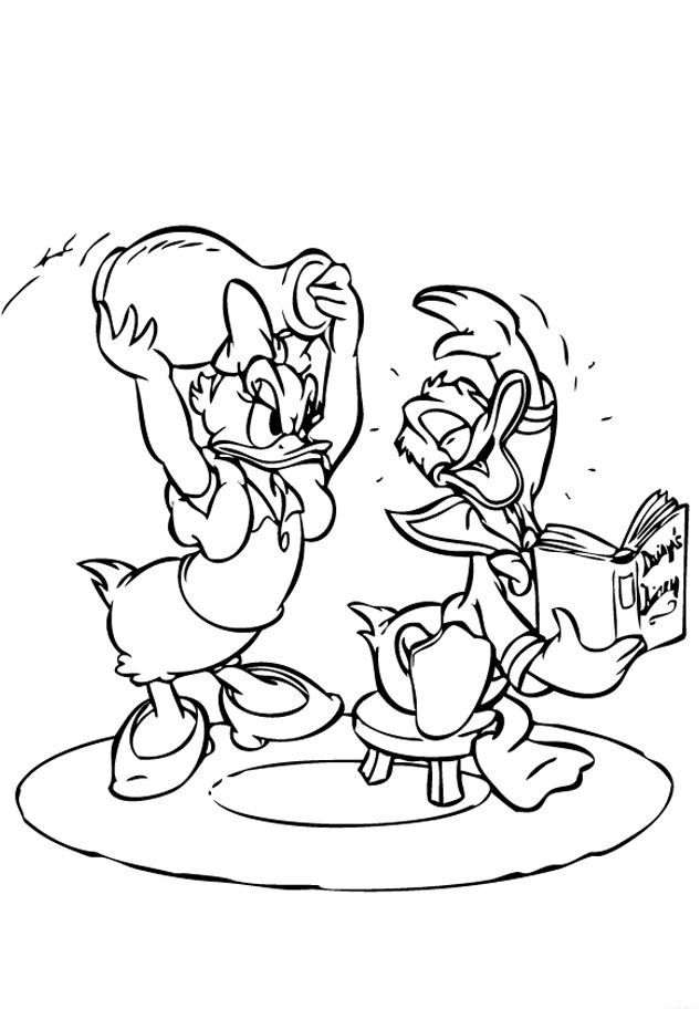 print donald laughing too loud for daisy coloring page : download 