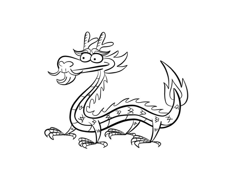 chinese dragon drawing sheet