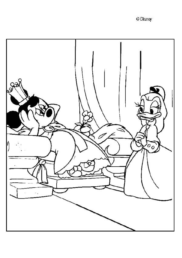 donald duck coloring pages - princesses minnie mouse and daisy duck
