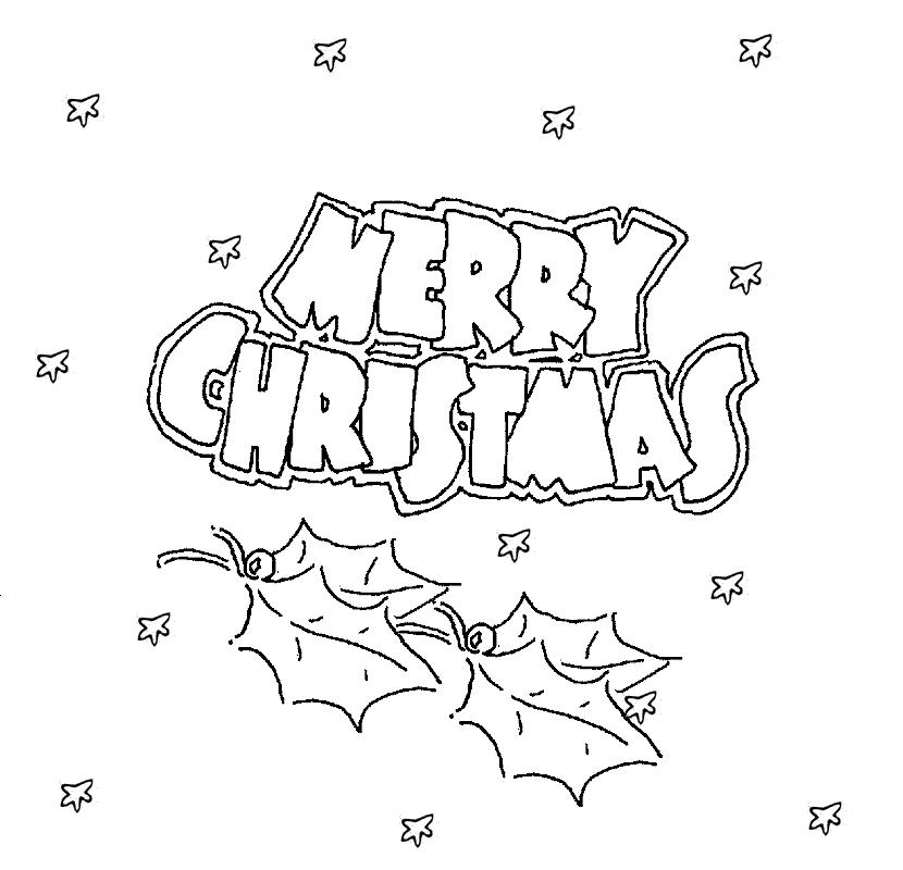 christmas card coloring page