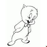 Cute Porky Pig Coloring Pages - Looney Tunes Cartoon Coloring  