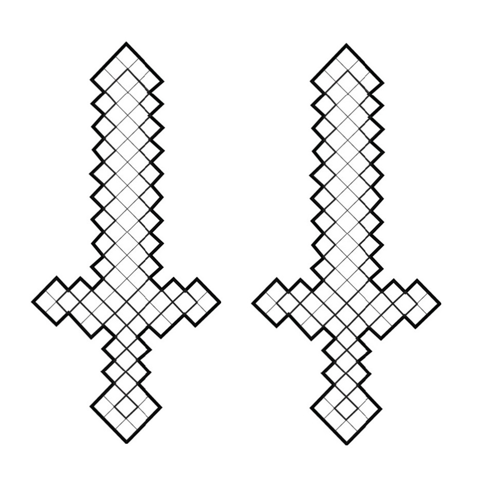 mc 2 swords free coloring page 