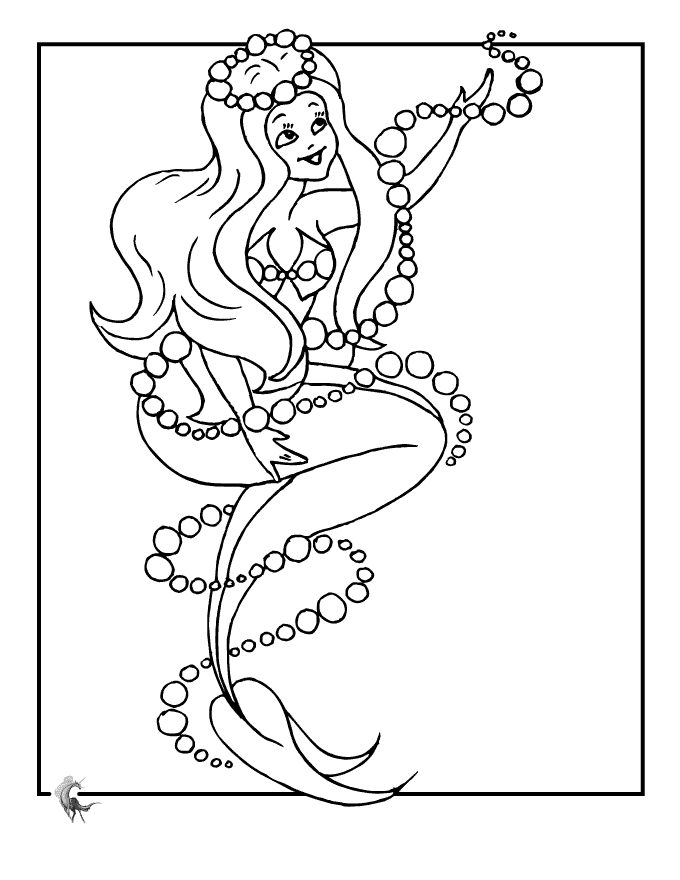 beautiful mermaids line art