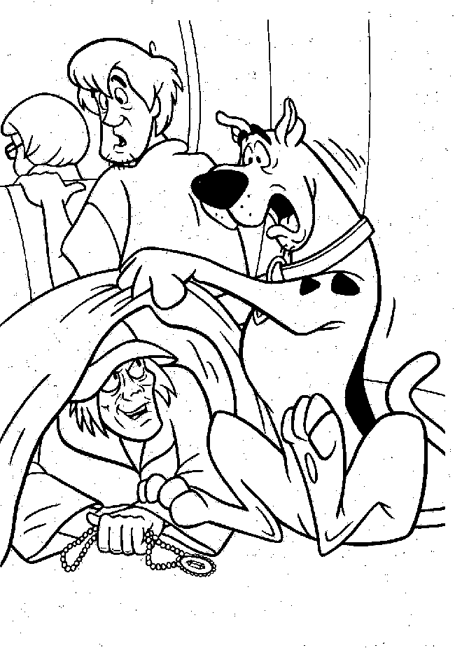 scooby doo on zombie land coloring page | kids coloring page