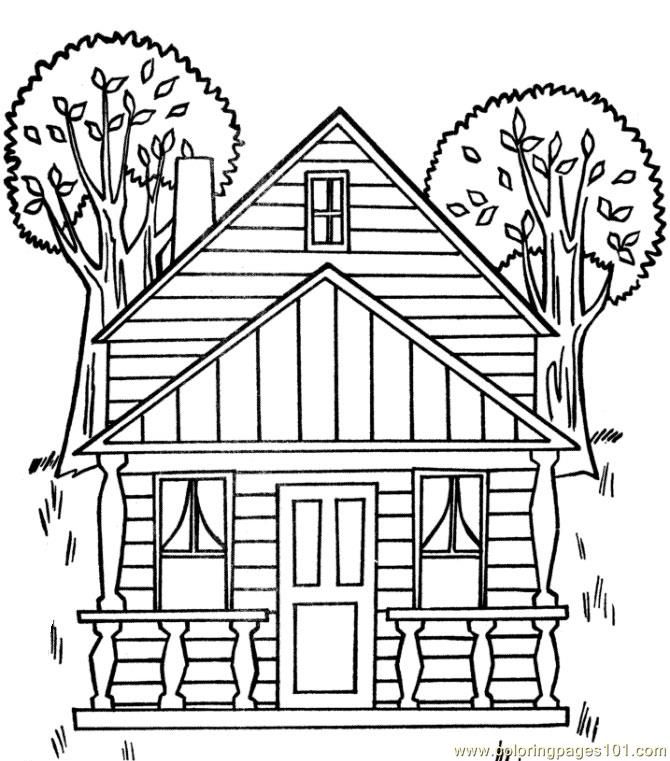 buildings houses house coloring page
