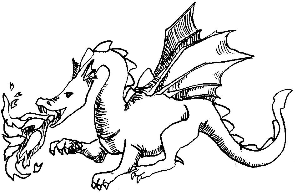 fire breathing dragon coloring book