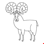Zodiac Animal IBEX Aries Coloring Page