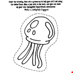Jellyfish Puppet SpongeBob Cut Out Coloring Page