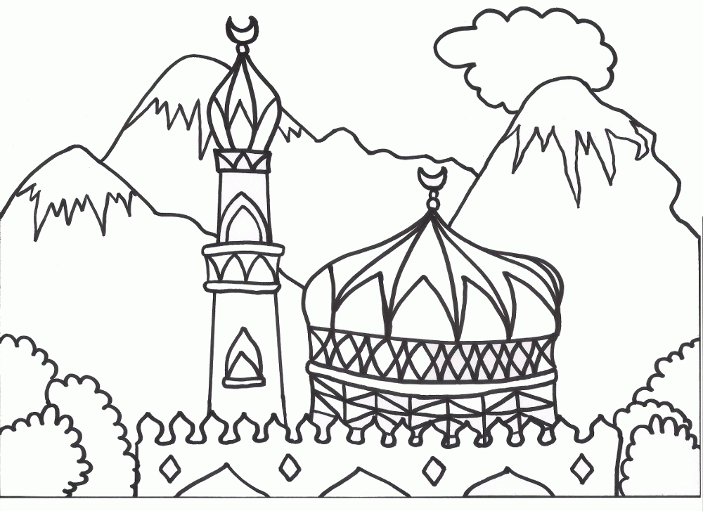 islamic pictures mosque colouring pages (page 2)