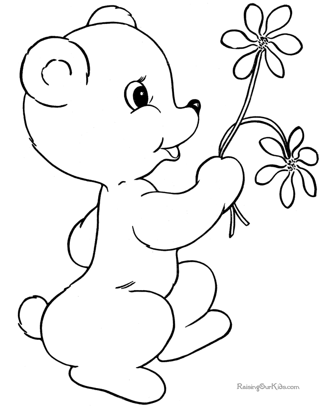 valentine bear coloring pages - 001