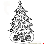 Decorated Christmas Trees Coloring Page