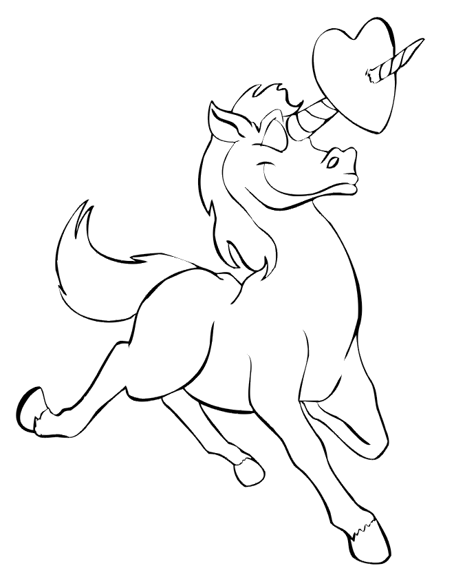 unicorn clipart coloring page