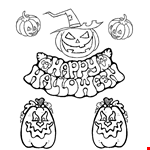 Halloween Pumpkin Coloring Pages For Kids 