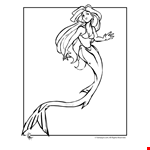 Cute Mermaid Line Drawing