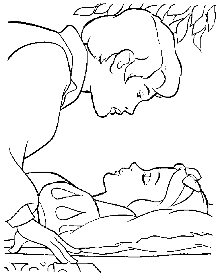 snow white prince coloring page